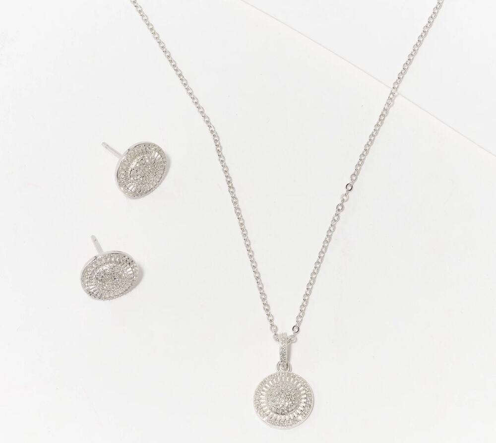 Affinity Diamonds 0.33 cttw Boxed Stud & Necklace Set, Sterling